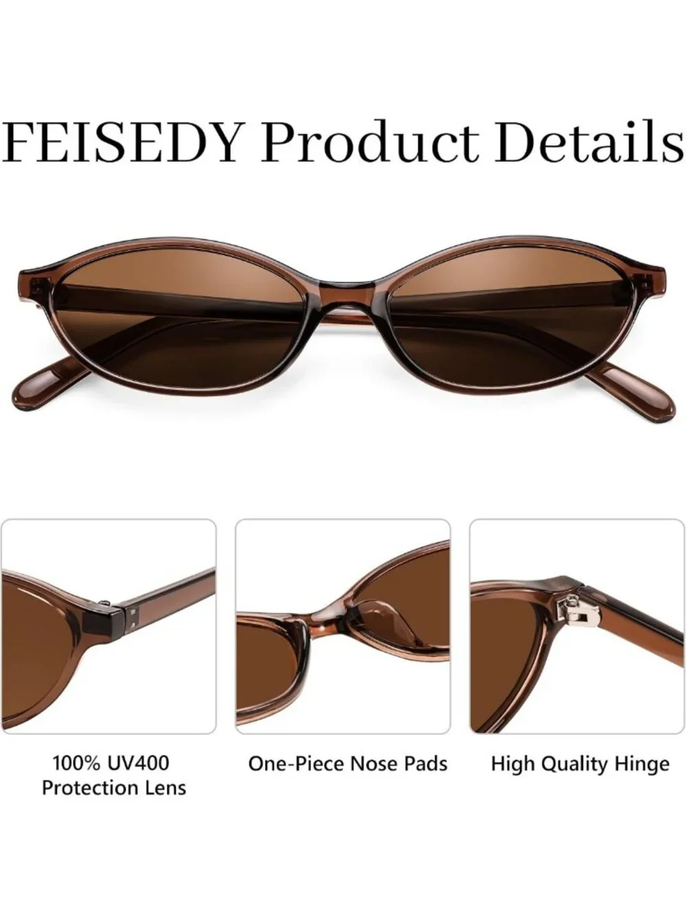 Trendy Retro Oval Cat Eye Sunglasses for Women - 90s Y2K Lightweight Shades